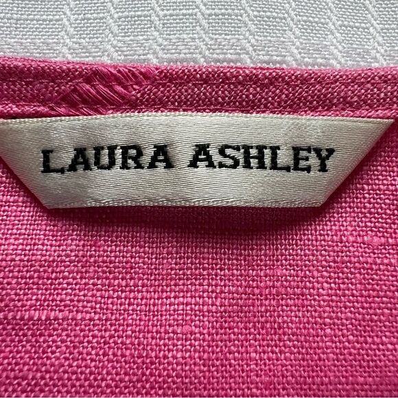 Laura Ashley Linen Button Front Pink Long Sleeve Blouse Jacket Size M - Picture 8 of 11